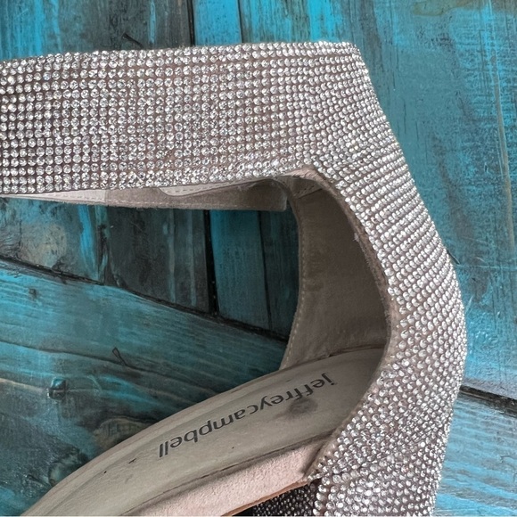 Jeffrey Campbell Lindsay Rhinestone Ankle Strap Sandals Size 8.5 Glam Feminine - Picture 10 of 16